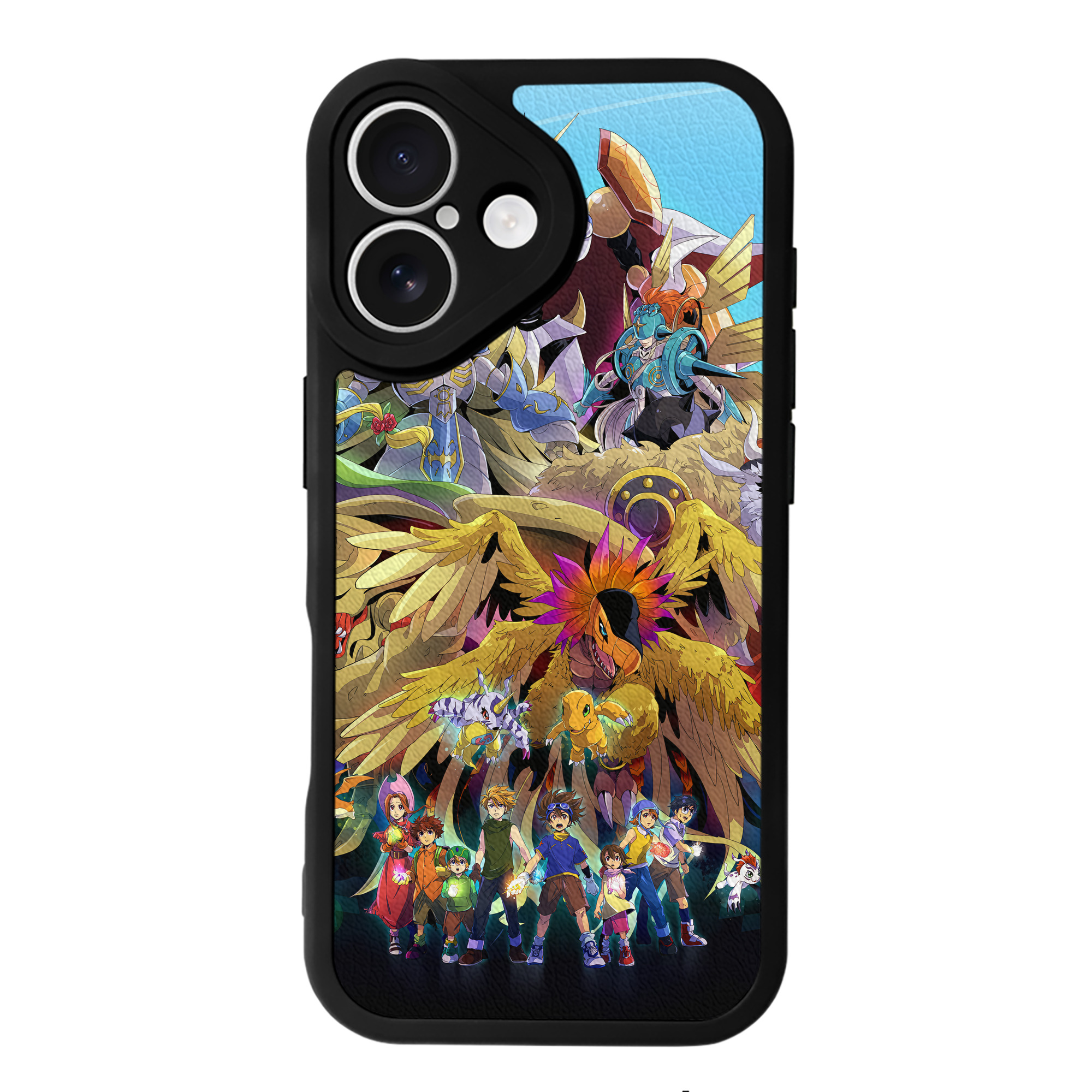 （画像用） Digimon デジタルモンスター/デジモン 【iPhone 16シリーズ対応】シリコンスマホケース（レザー調） 材質：シリコン